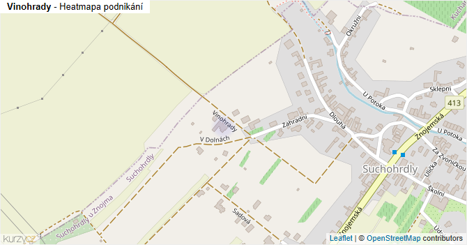 Vinohrady - mapa podnikání