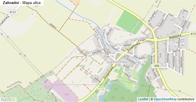 Zahradní - mapa ulice