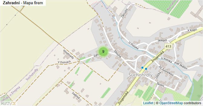 Zahradní - mapa firem