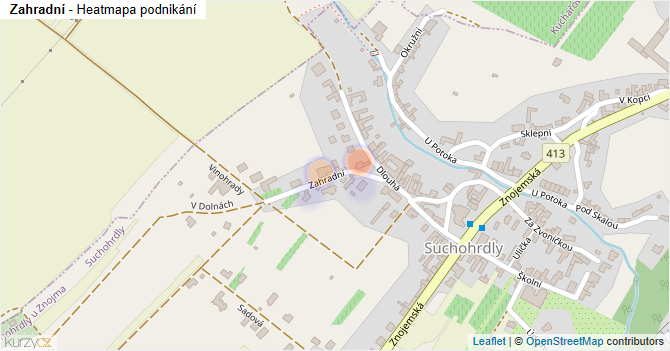 Zahradní - mapa podnikání
