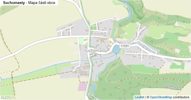 Suchomasty - mapa části obce