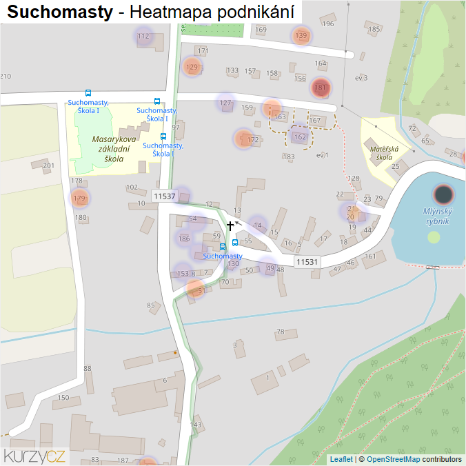 Mapa Suchomasty - Firmy v části obce.
