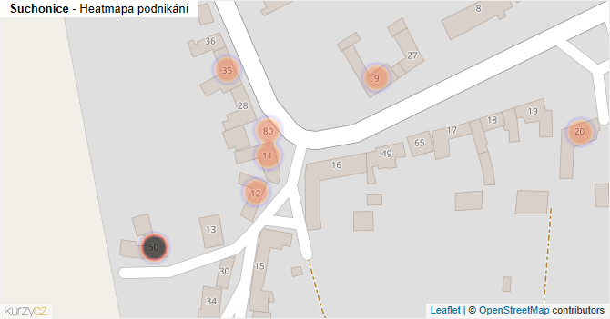 Suchonice - mapa podnikání
