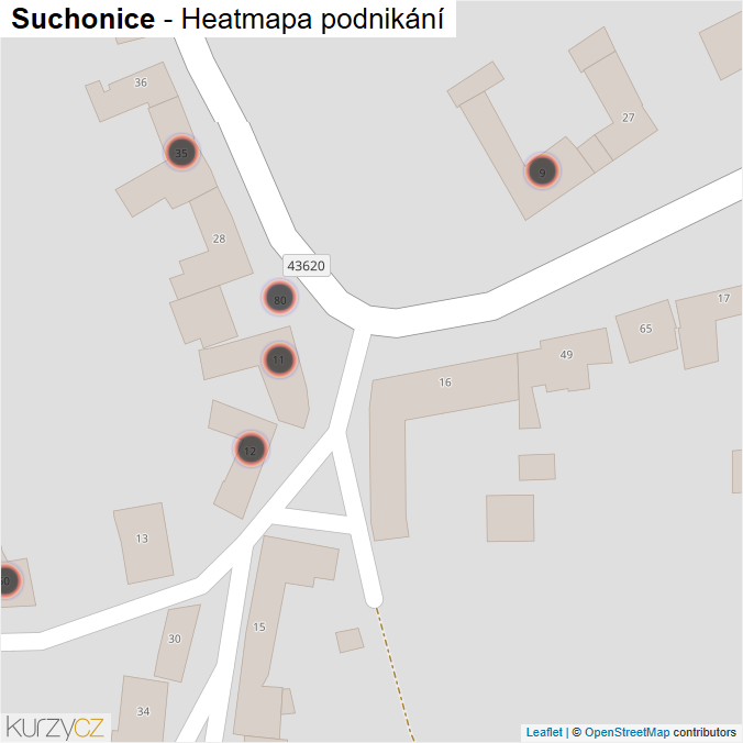 Mapa Suchonice - Firmy v obci.