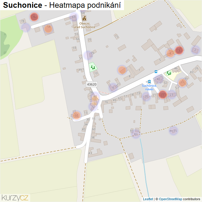 Mapa Suchonice - Firmy v části obce.
