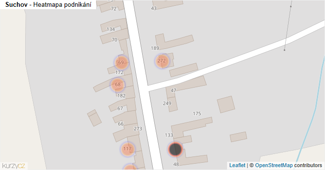 Suchov - mapa podnikání