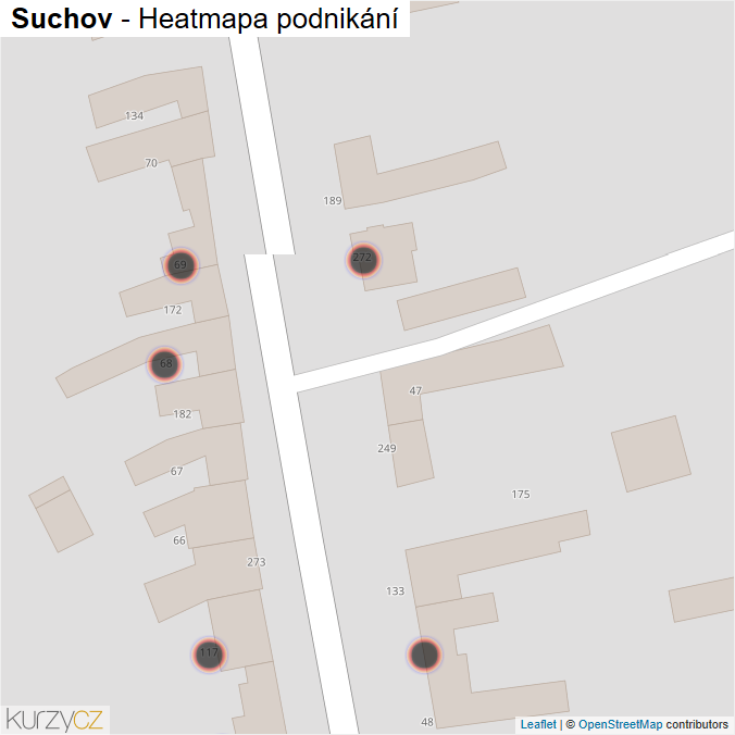 Mapa Suchov - Firmy v obci.