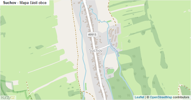 Suchov - mapa části obce