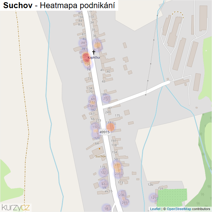 Mapa Suchov - Firmy v části obce.