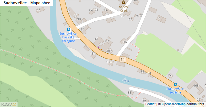Suchovršice - mapa obce