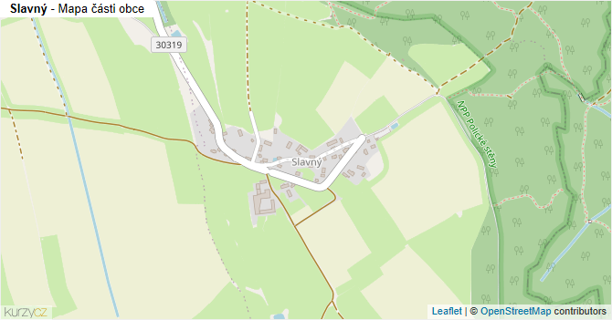 Slavný - mapa části obce