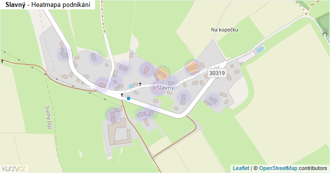 Slavný - mapa podnikání