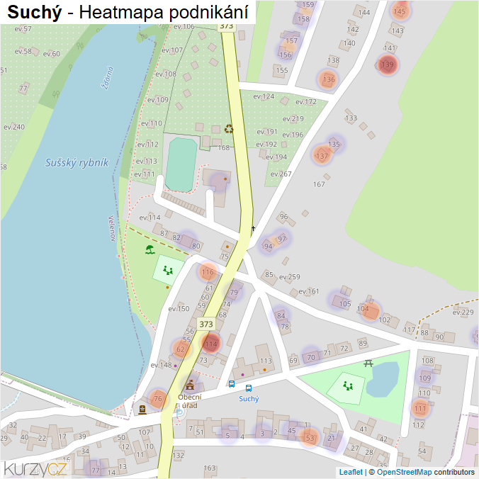 Mapa Suchý - Firmy v části obce.