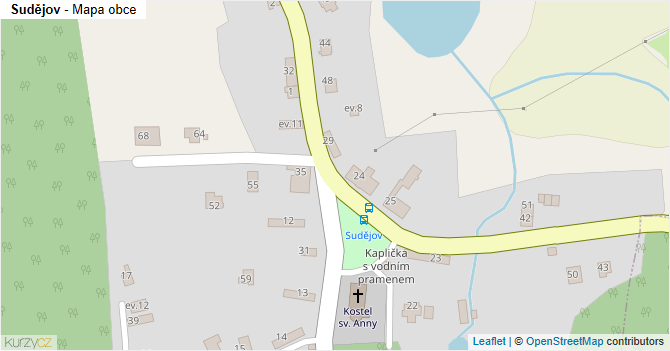 Sudějov - mapa obce