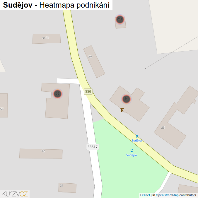Mapa Sudějov - Firmy v obci.