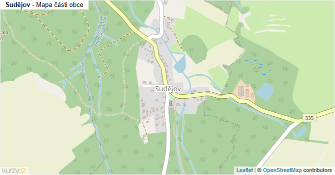 Sudějov - mapa části obce