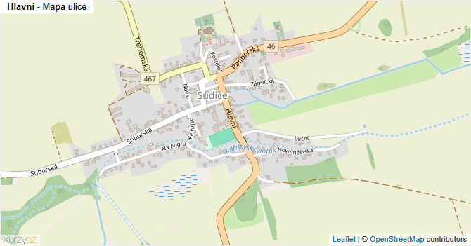 Hlavní - mapa ulice
