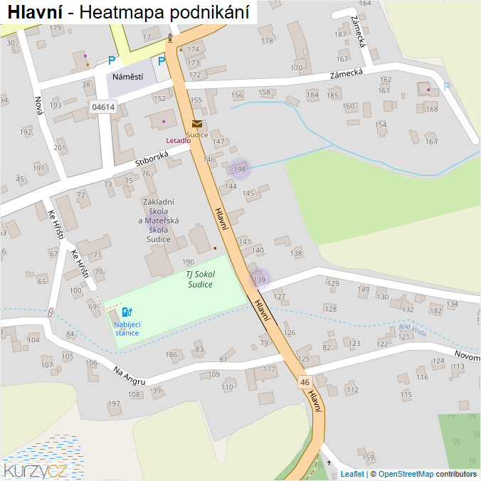 Mapa Hlavní - Firmy v ulici.
