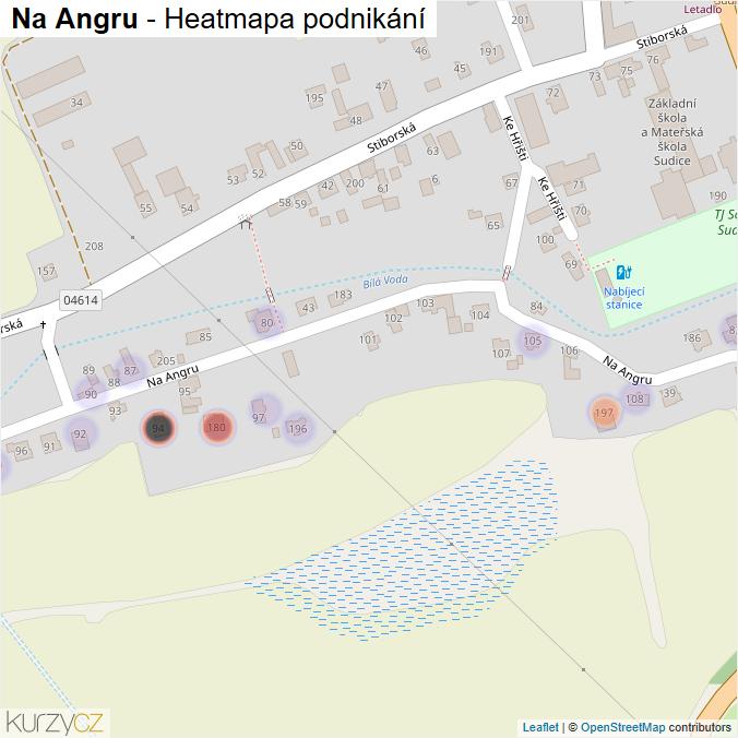Mapa Na Angru - Firmy v ulici.