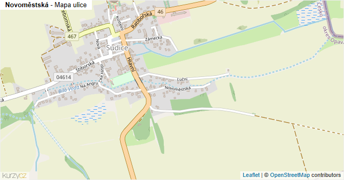 Novoměstská - mapa ulice