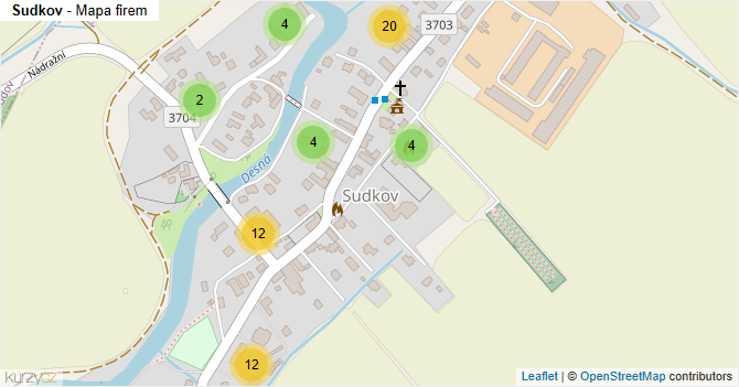 Sudkov - mapa firem