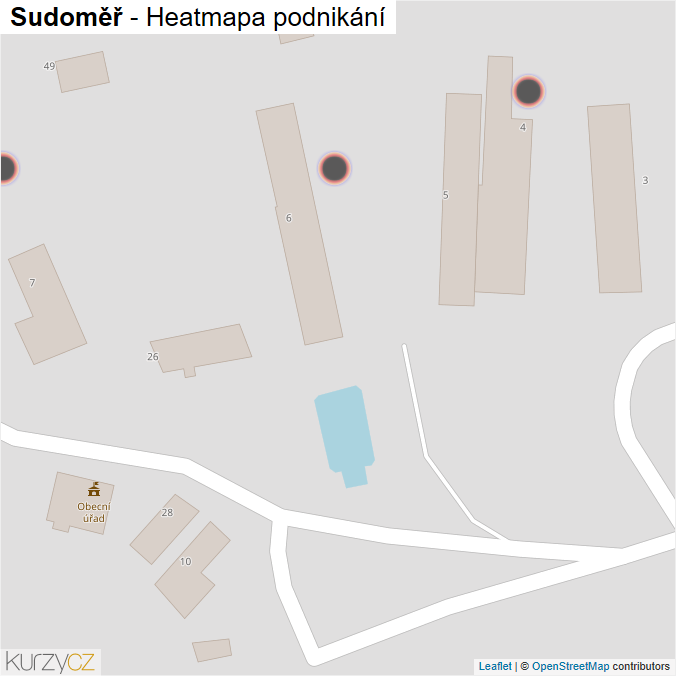 Mapa Sudoměř - Firmy v obci.