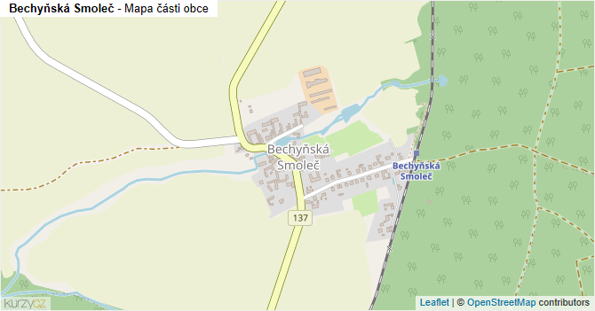 Bechyňská Smoleč - mapa části obce