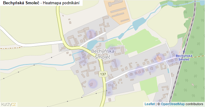 Bechyňská Smoleč - mapa podnikání