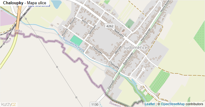 Chaloupky - mapa ulice
