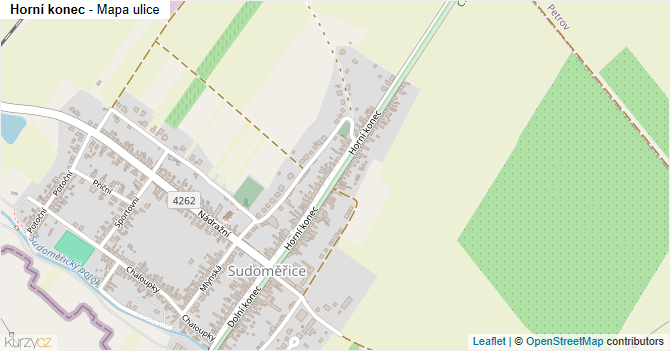 Horní konec - mapa ulice