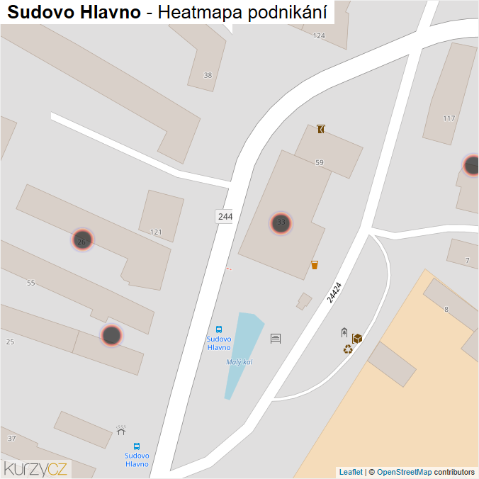 Mapa Sudovo Hlavno - Firmy v obci.