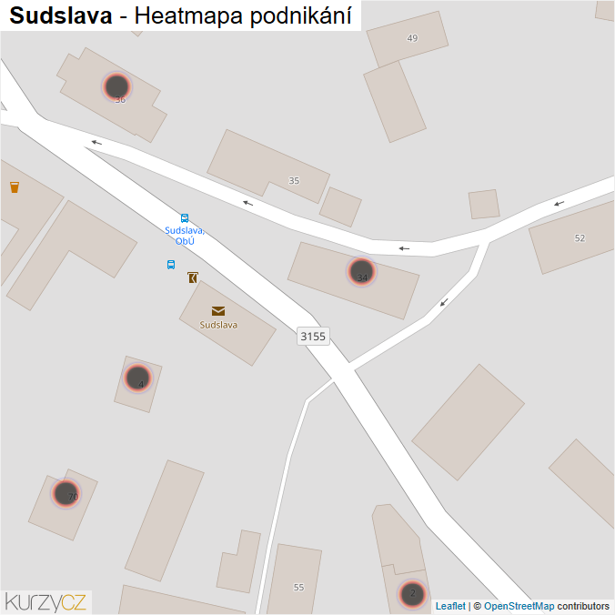 Mapa Sudslava - Firmy v obci.