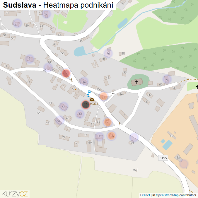 Mapa Sudslava - Firmy v části obce.