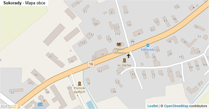 Sukorady - mapa obce