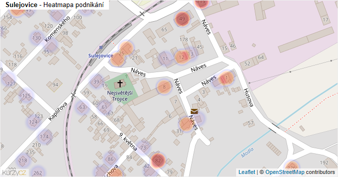 Sulejovice - mapa podnikání
