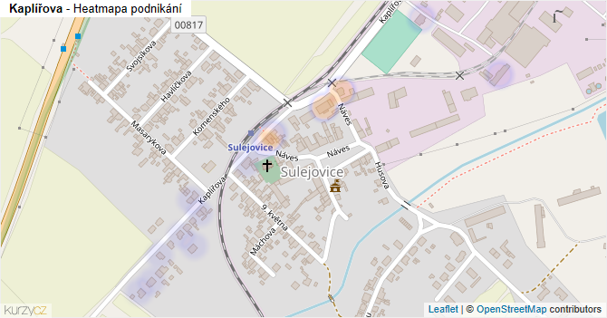 Kaplířova - mapa podnikání