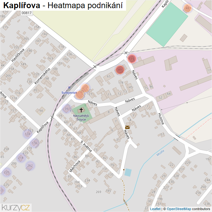 Mapa Kaplířova - Firmy v ulici.