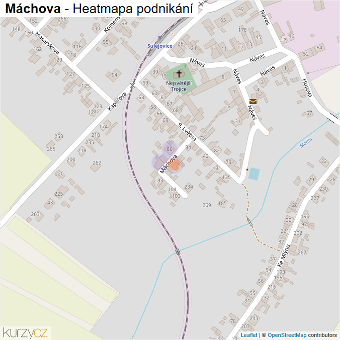 Mapa Máchova - Firmy v ulici.