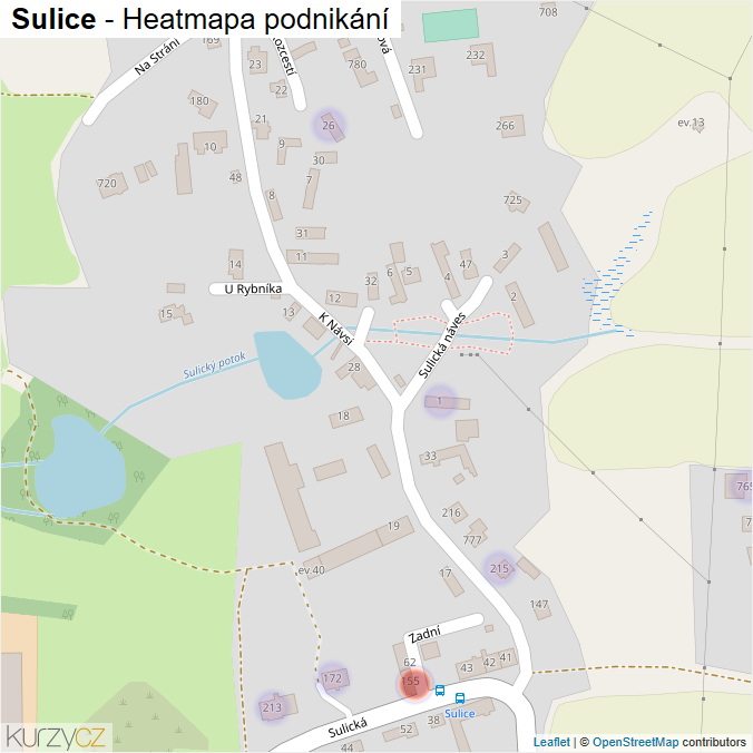 Mapa Sulice - Firmy v obci.