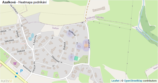 Azalková - mapa podnikání