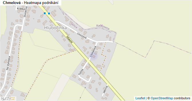 Chmelová - mapa podnikání