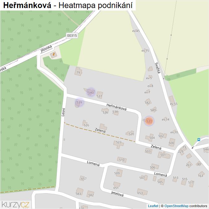 Mapa Heřmánková - Firmy v ulici.