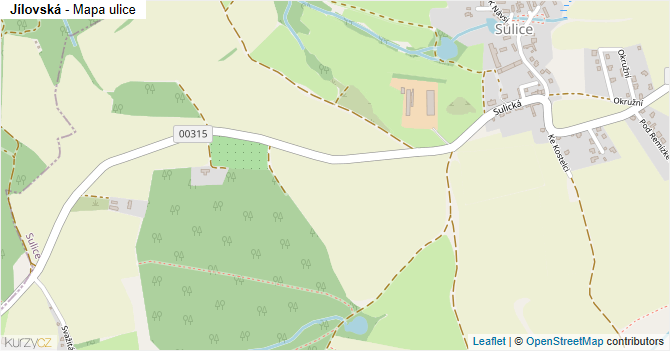 Jílovská - mapa ulice