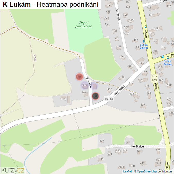 Mapa K Lukám - Firmy v ulici.