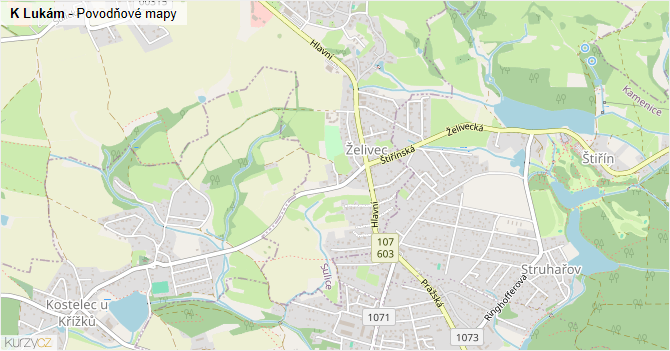 K Lukám - záplavové mapy stoleté vody