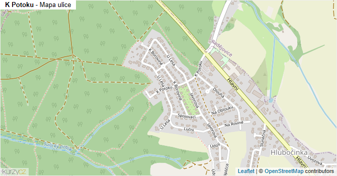 K Potoku - mapa ulice