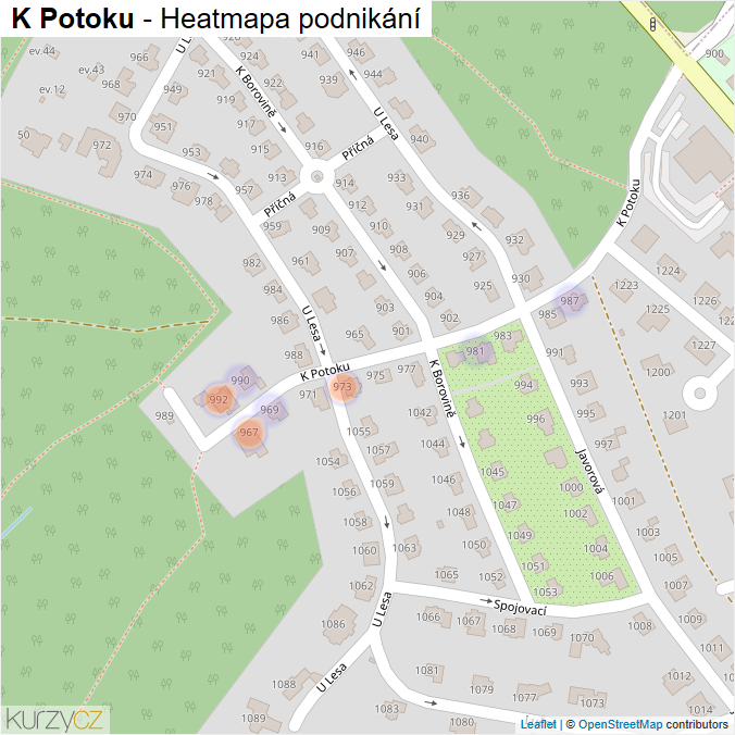 Mapa K Potoku - Firmy v ulici.