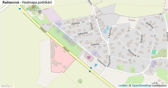 Kaštanová - mapa podnikání