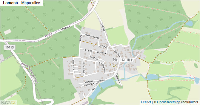 Lomená - mapa ulice
