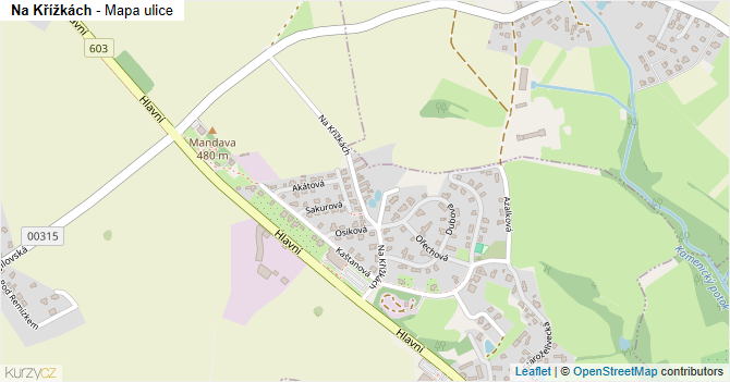 Na Křížkách - mapa ulice